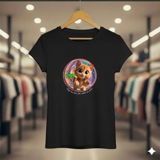 Nome do produto Camiseta Baby Long Quality Gato Pipu - Alegria Todo Dia