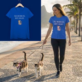 Nome do produto Baby Look Faça um Bom Ato, Adote um Gato.