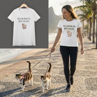Nome do produto Baby Look Faça um Bom Ato, Adote um Gato.
