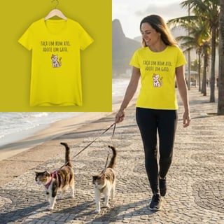 Nome do produto Baby Look Faça um Bom Ato, Adote um Gato.