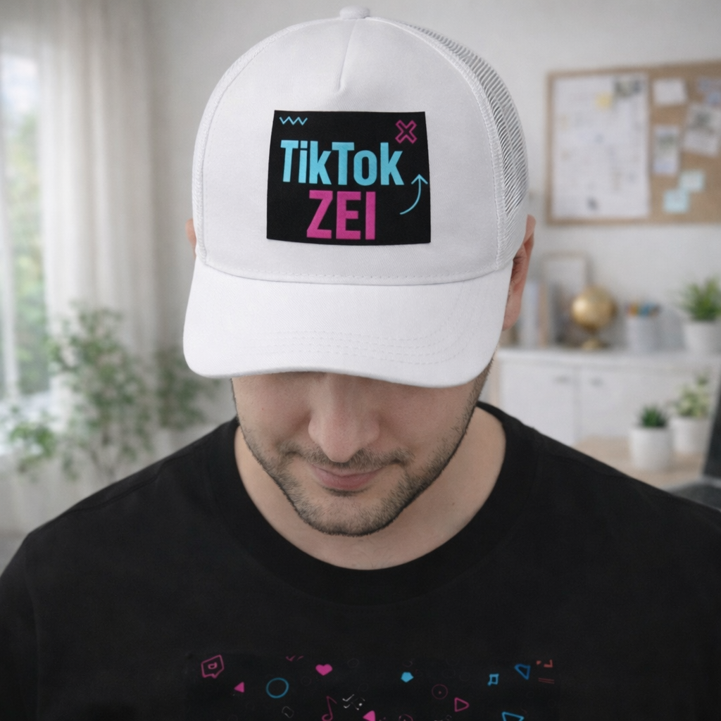 Boné TiktokZei Americano com Tela - Boné Personalizado Moderno