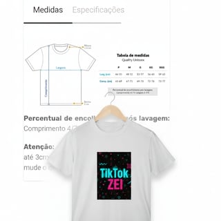 Nome do produto Camiseta T-Shirt Quality TikTokZei - Camiseta personalizada Unissex 