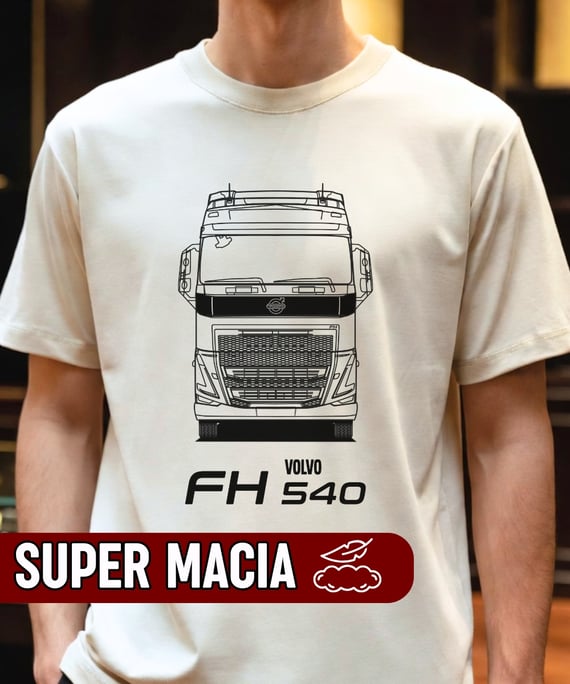 CAMISETA DE CAMINHÃO VOLVO FH 540 SÉRIE TRAÇOS (ALGODÃO MACIO)