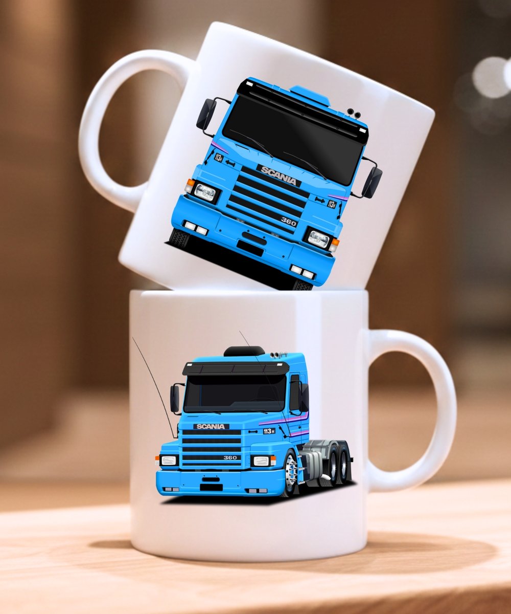 Nome do produto: CANECA CAMINHÃO SCANIA 113H AZUL 