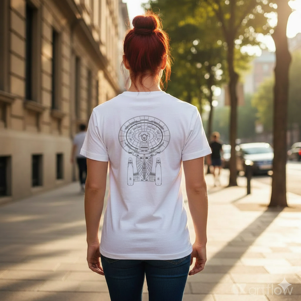 Nome do produto: Camisas com esquema da Enterprise D - T-Shirt Quality - 02