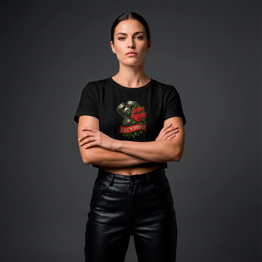 Nome do produto: Camiseta Cropped - Gas\'n\'Roses
