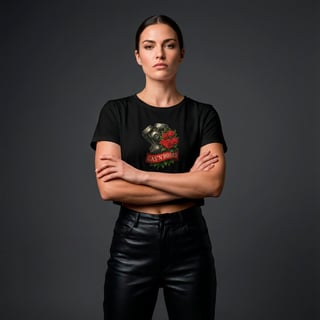 Nome do produto Camiseta Cropped - Gas'n'Roses