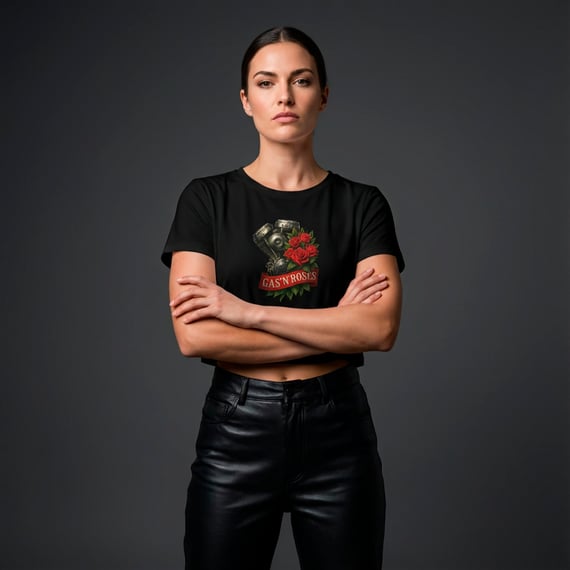 Camiseta Cropped - Gas'n'Roses