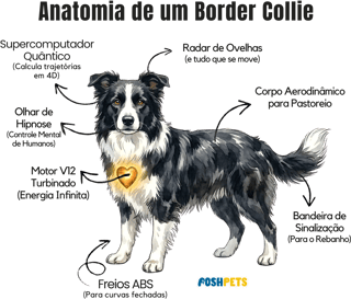 Nome do produto Camiseta Border Collie #anatomias