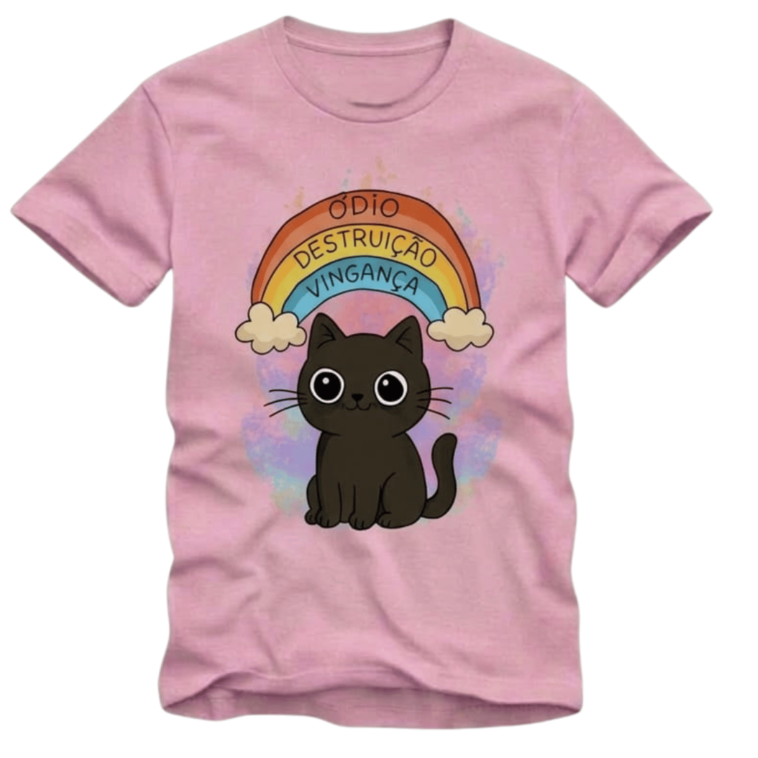 Nome do produto: Camiseta Gatinho D