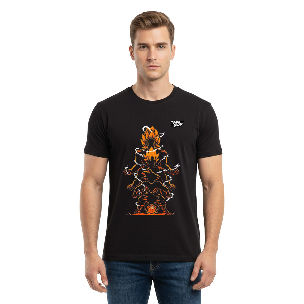 Nome do produto: Camisa Vibe Pop Son Goku Evolution