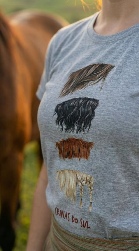 Crinas Do Sul - Camiseta feminina | Baby Long Quality