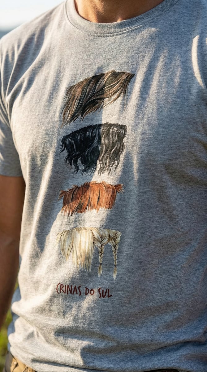 Nome do produto: Crinas Do Sul - Camiseta masculina | T-Shirt Quality