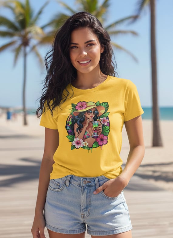 Camiseta Tropical Zin - Baby Long Classic