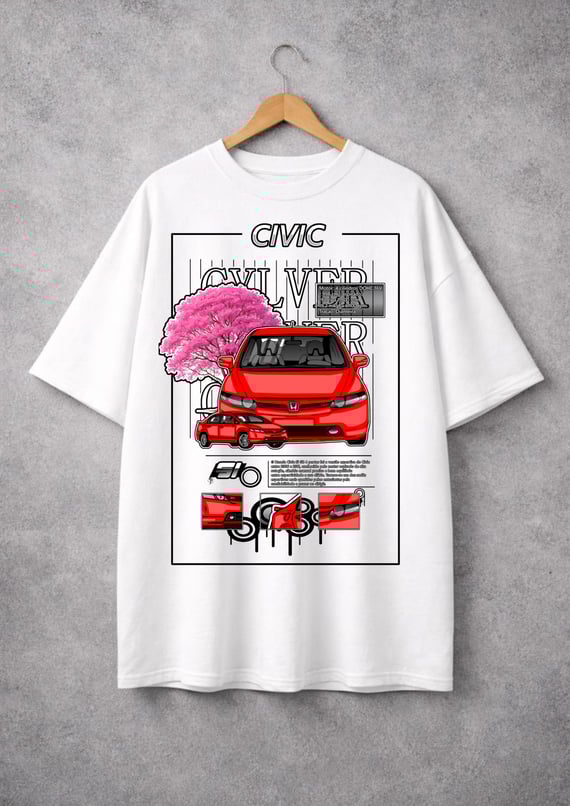 Camiseta Oversized Civic SI branca