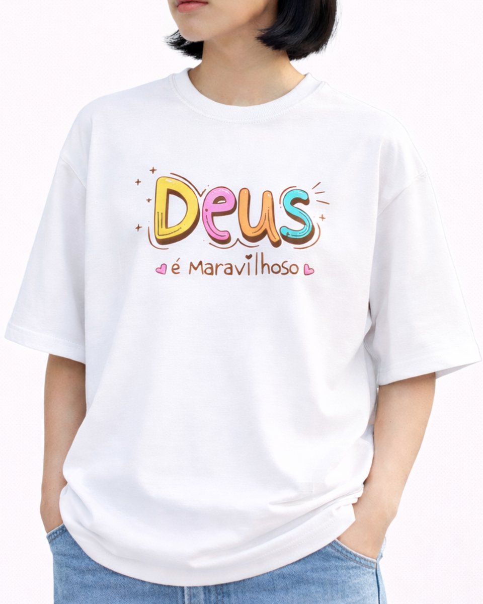 Nome do produto: Camiseta Oversized - Deus mod1