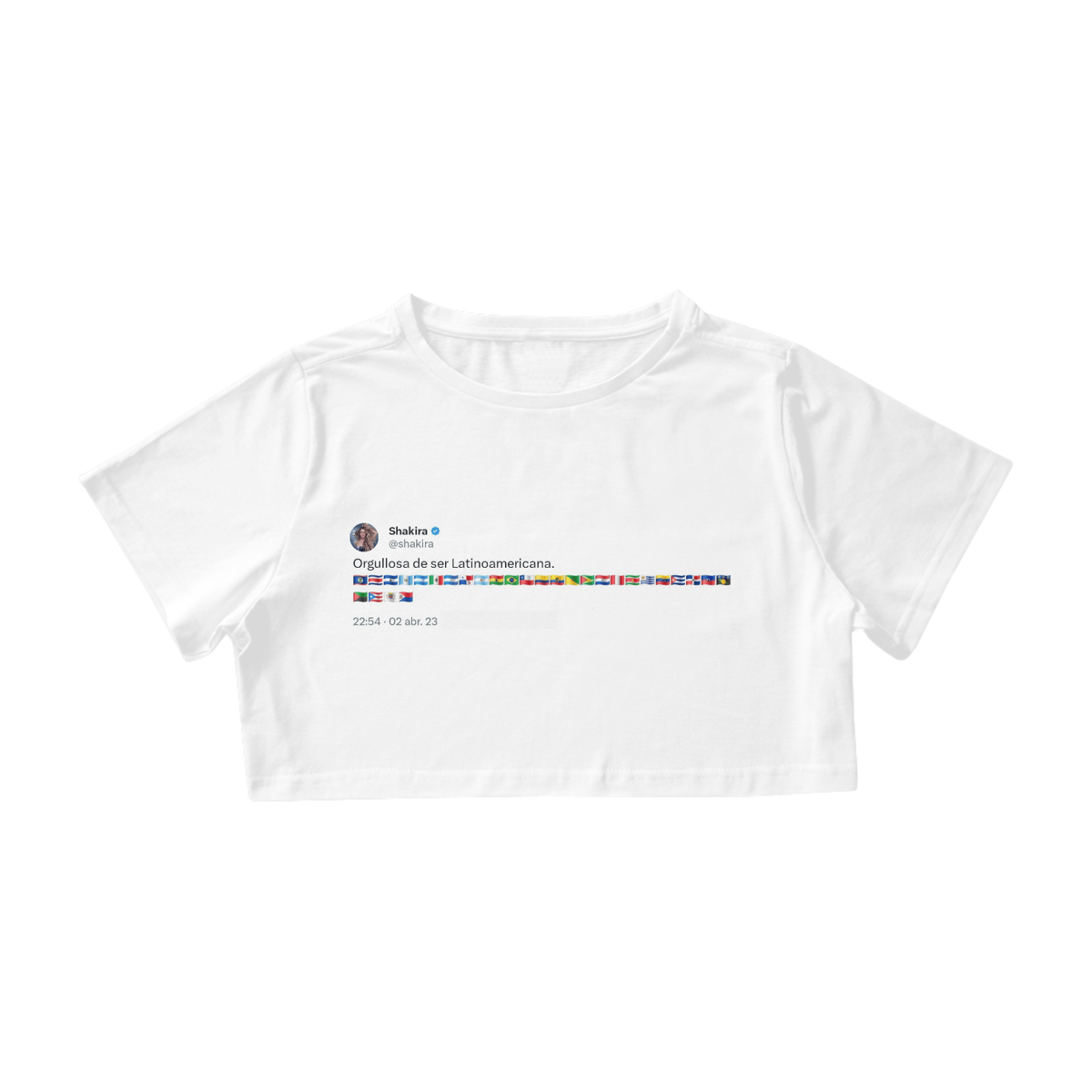 Nome do produto: Cropped Orgullosa de ser Latinoamericana – Edição Especial