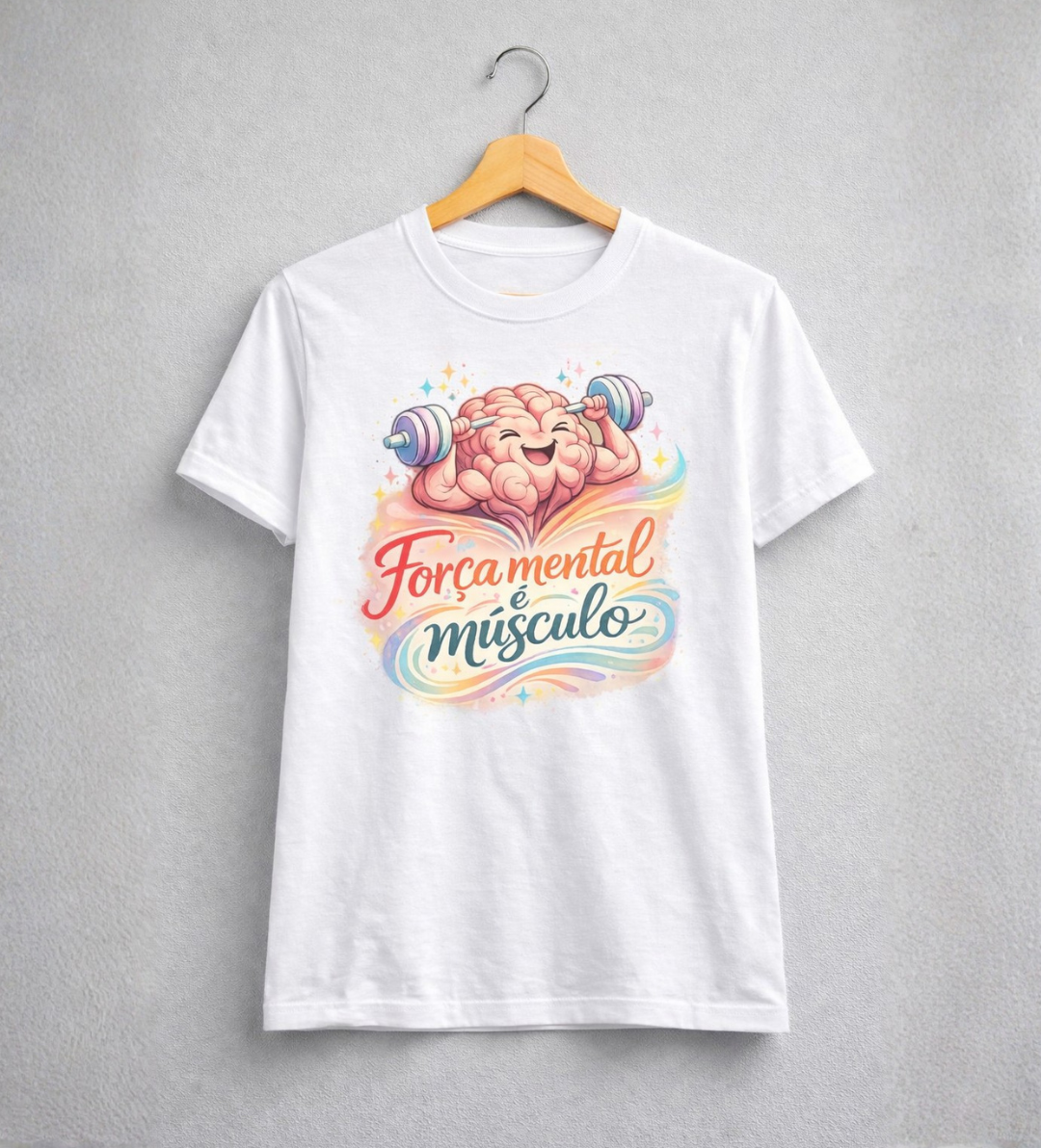 Nome do produto: Camiseta Baby Long BRUMI - Força mental é músculo (BK012)