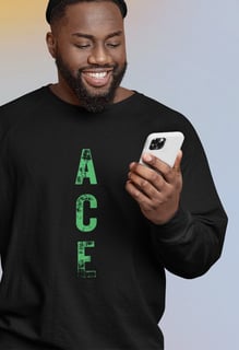 Nome do produto Moletom Fechado ACE - Escrito Green 