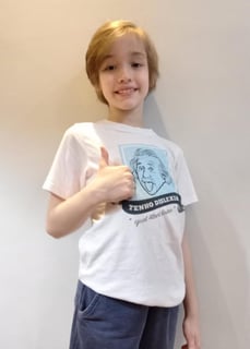 Nome do produto Camiseta Tenho Dislexia Igual Albert Einstein | Infantil