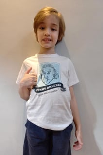 Nome do produto Camiseta Tenho Dislexia Igual Albert Einstein | Infantil