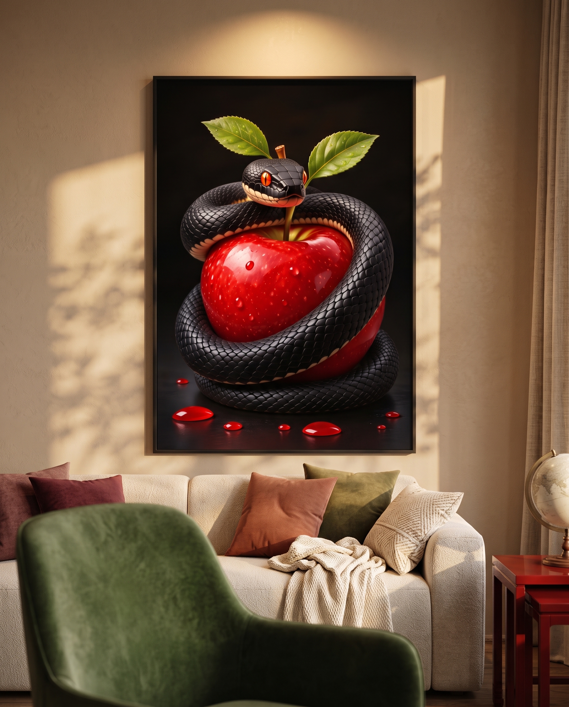 Quadro de Serpente e o Fruto Proibido