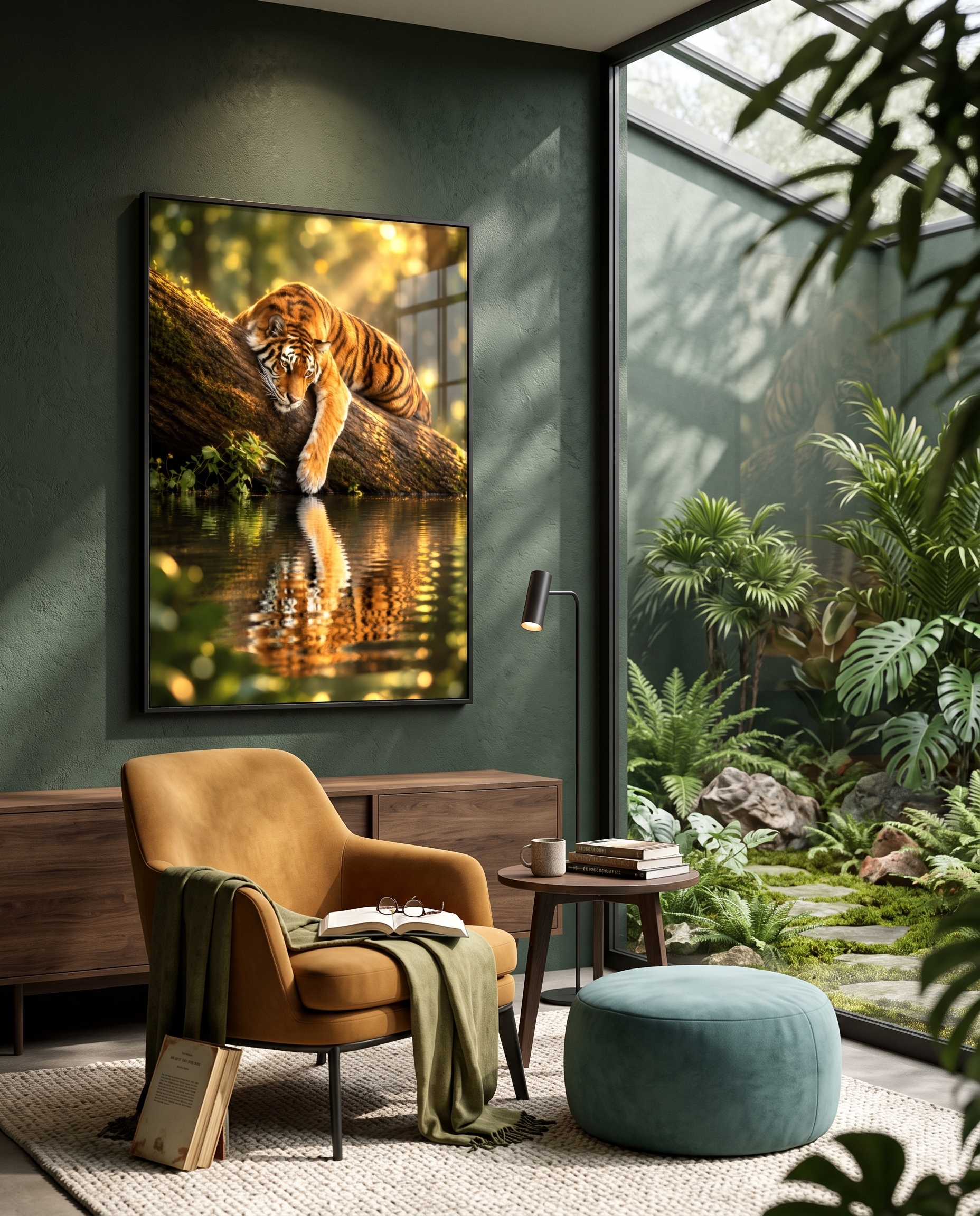 Quadro de Tigre na Natureza – Reflexo Selvagem