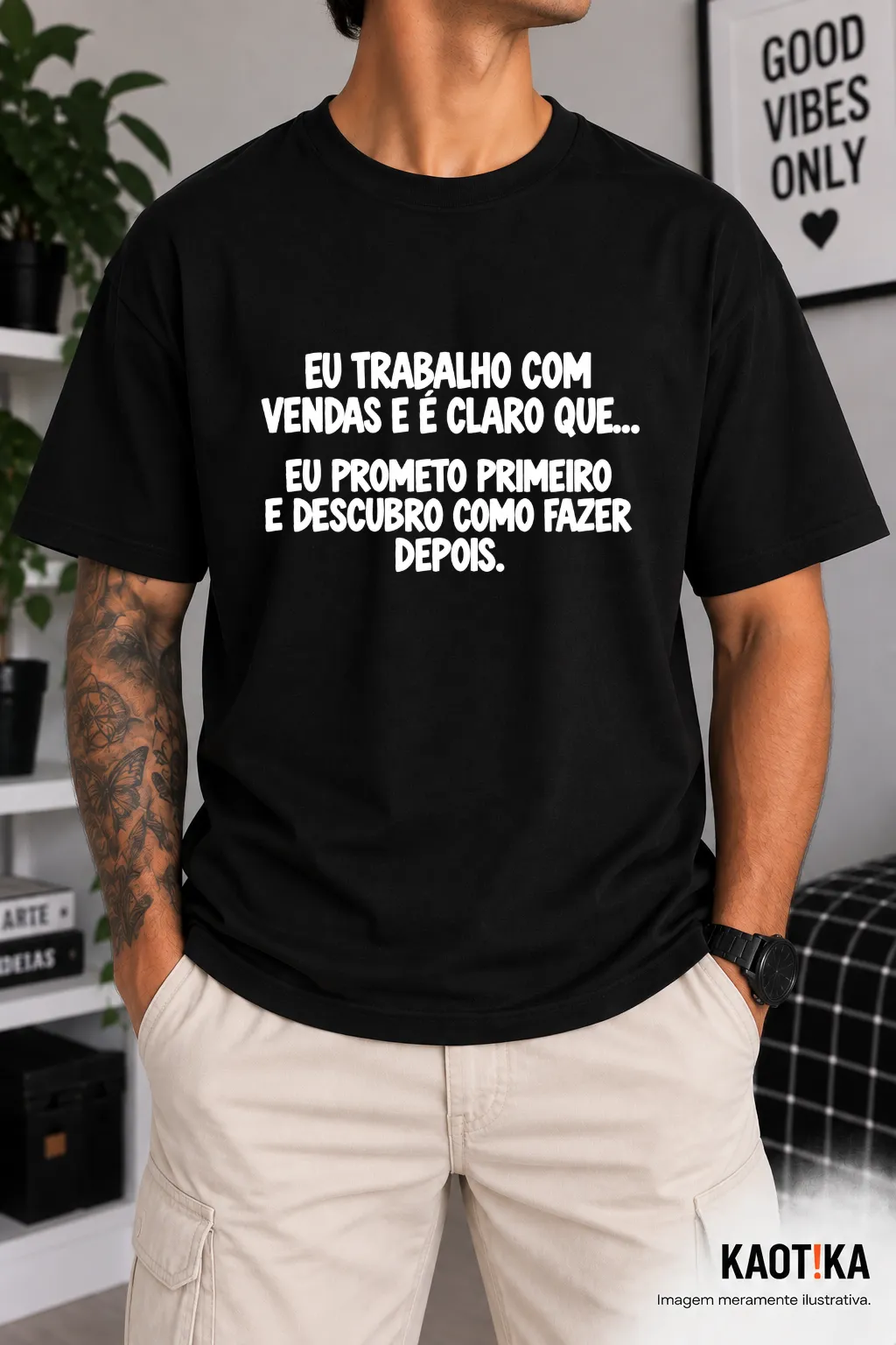 Camiseta Vendas Eu prometo primeiro