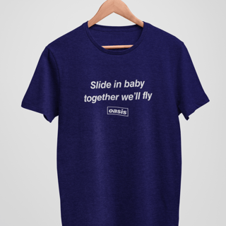 Nome do produto Camiseta Oasis - Slide Away - Algodão 100% Unissex | Retrolhama