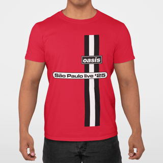 Nome do produto Camiseta Oasis - São Paulo Live 25 - Algodão 100% Unissex