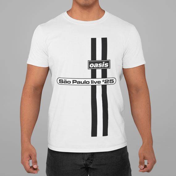 Camiseta Oasis - São Paulo Live 25 - Algodão 100% Unissex