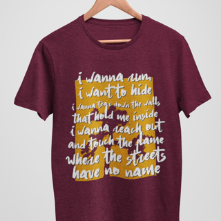 Nome do produto Camiseta U2 - Where The Streets Have No Name - Algodão 100% Unissex | Retrolhama