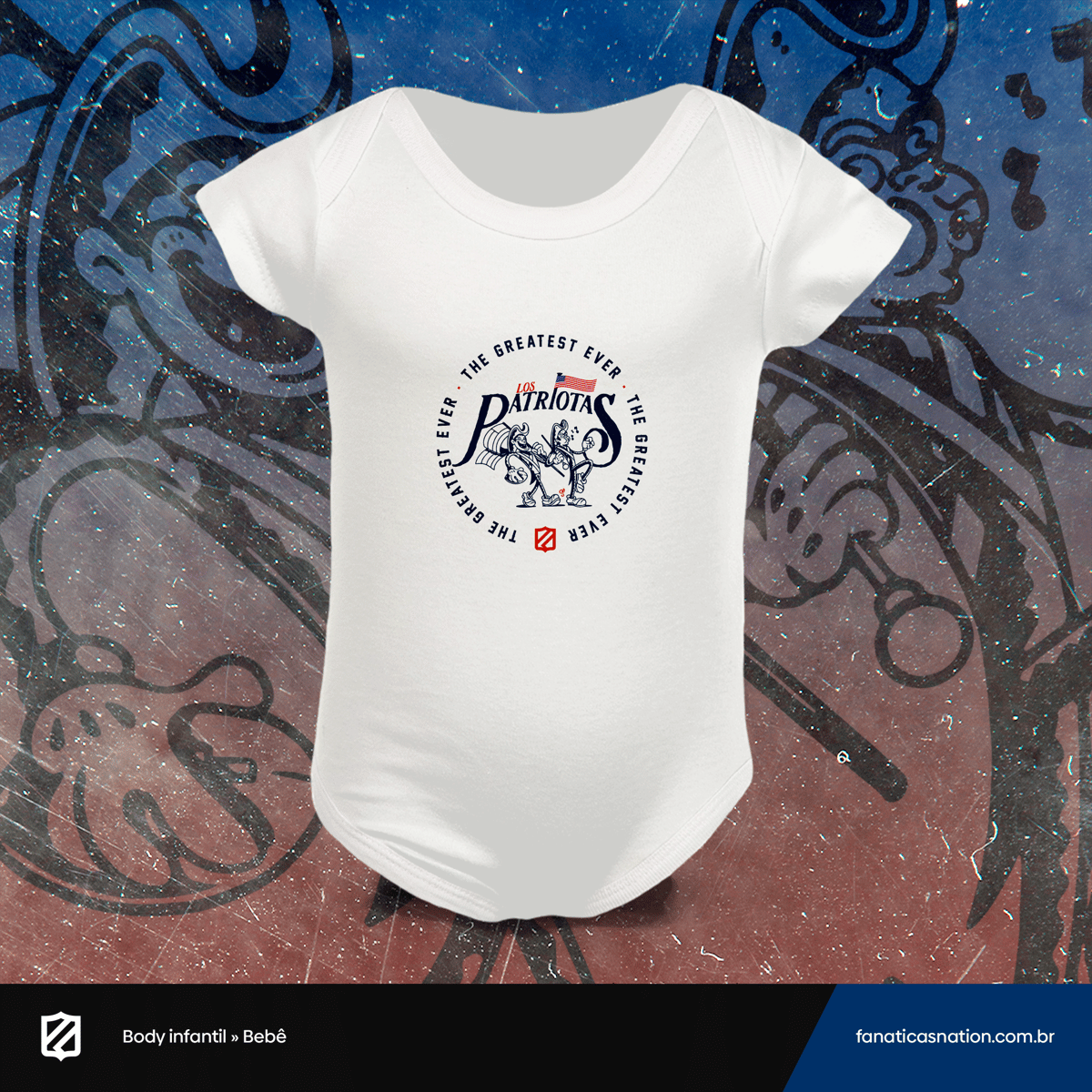 Nome do produto: New England - Los Patriotas (body baby)