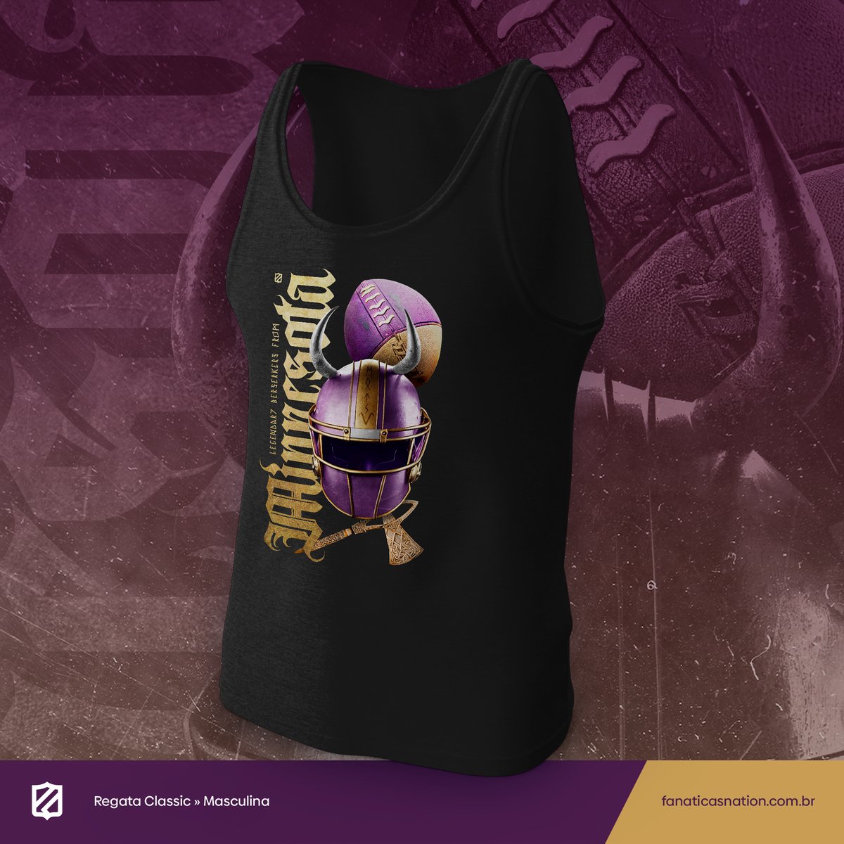 Nome do produto: Minnesota - Legendary Vikings (regata)