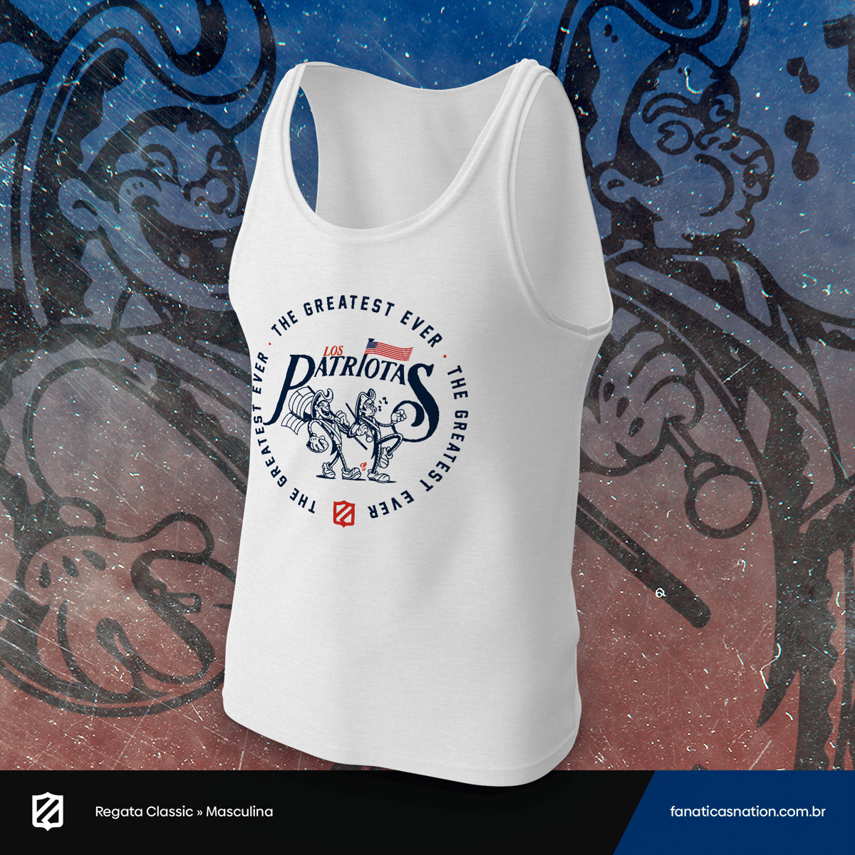 Nome do produto: New England - Los Patriotas (regata)