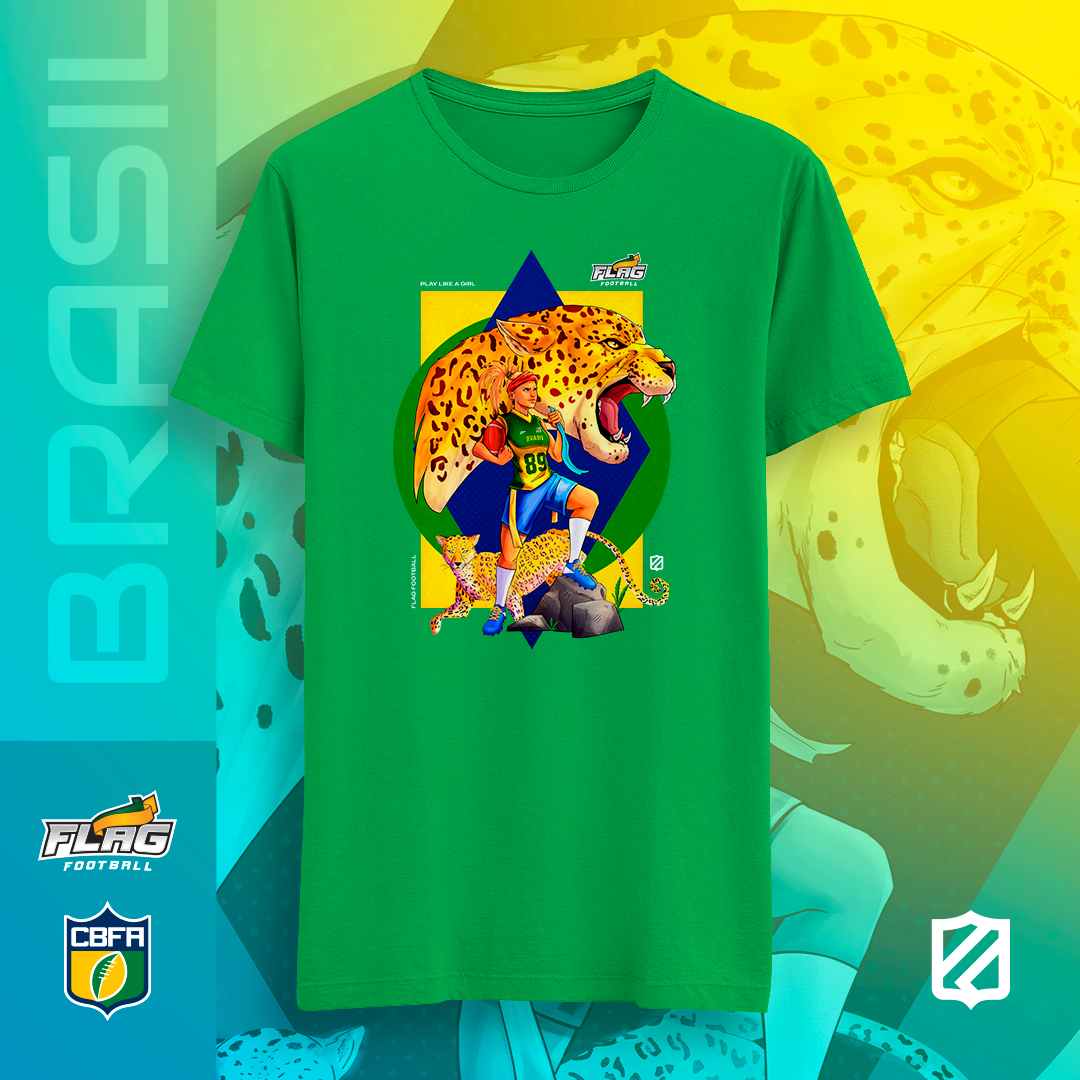 Nome do produto: Brasil Onças - Play flag like a Girl