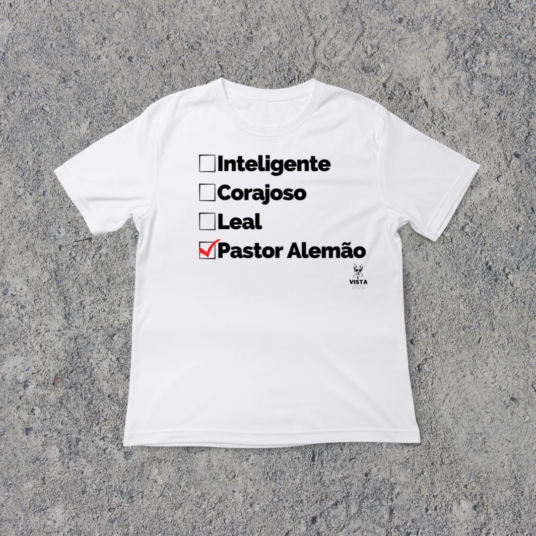Nome do produto: Pastor Alemão plus size branco/cinza