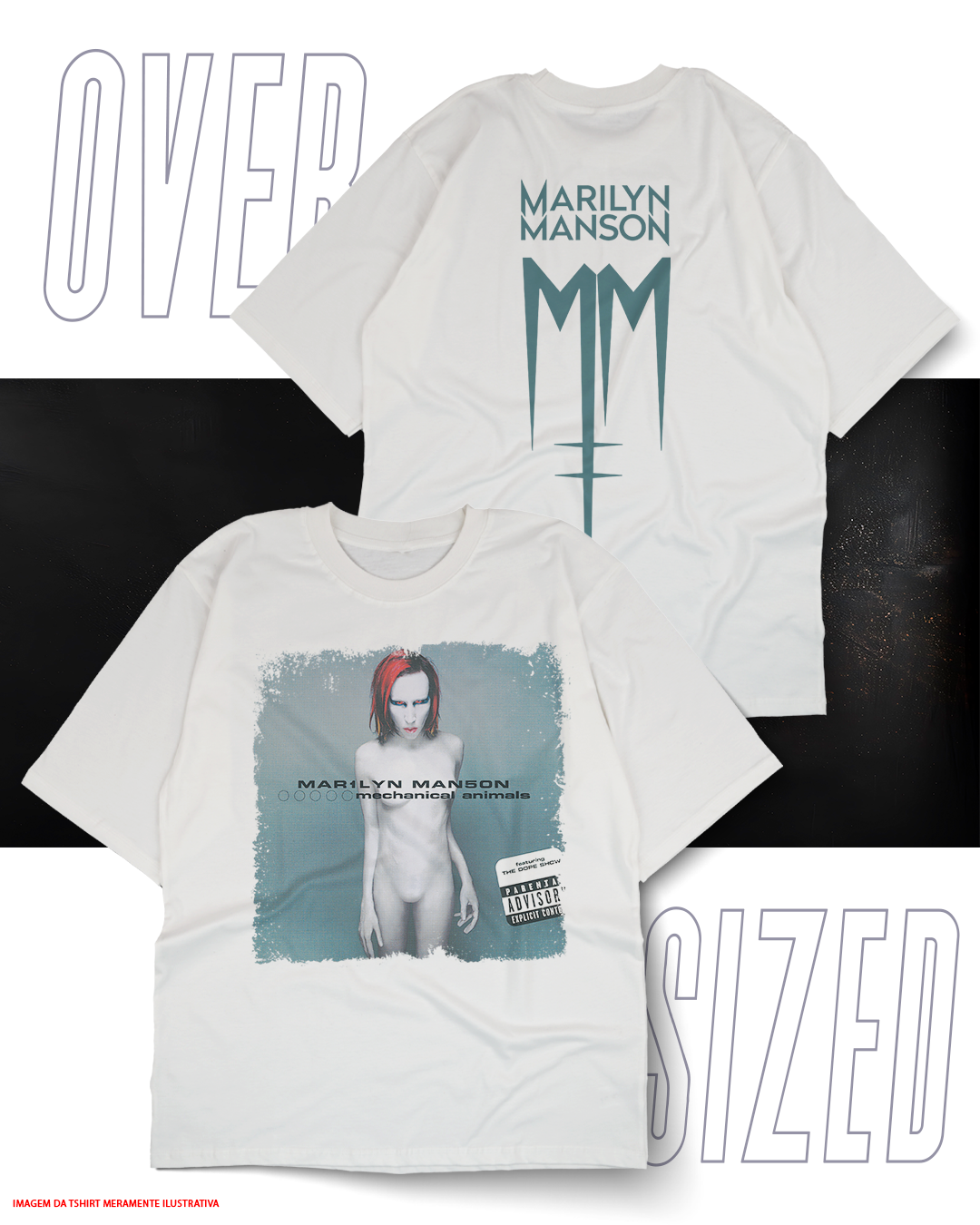 Oversized Unissex - Marilyn Manson | Rocket Classic T-Shirts