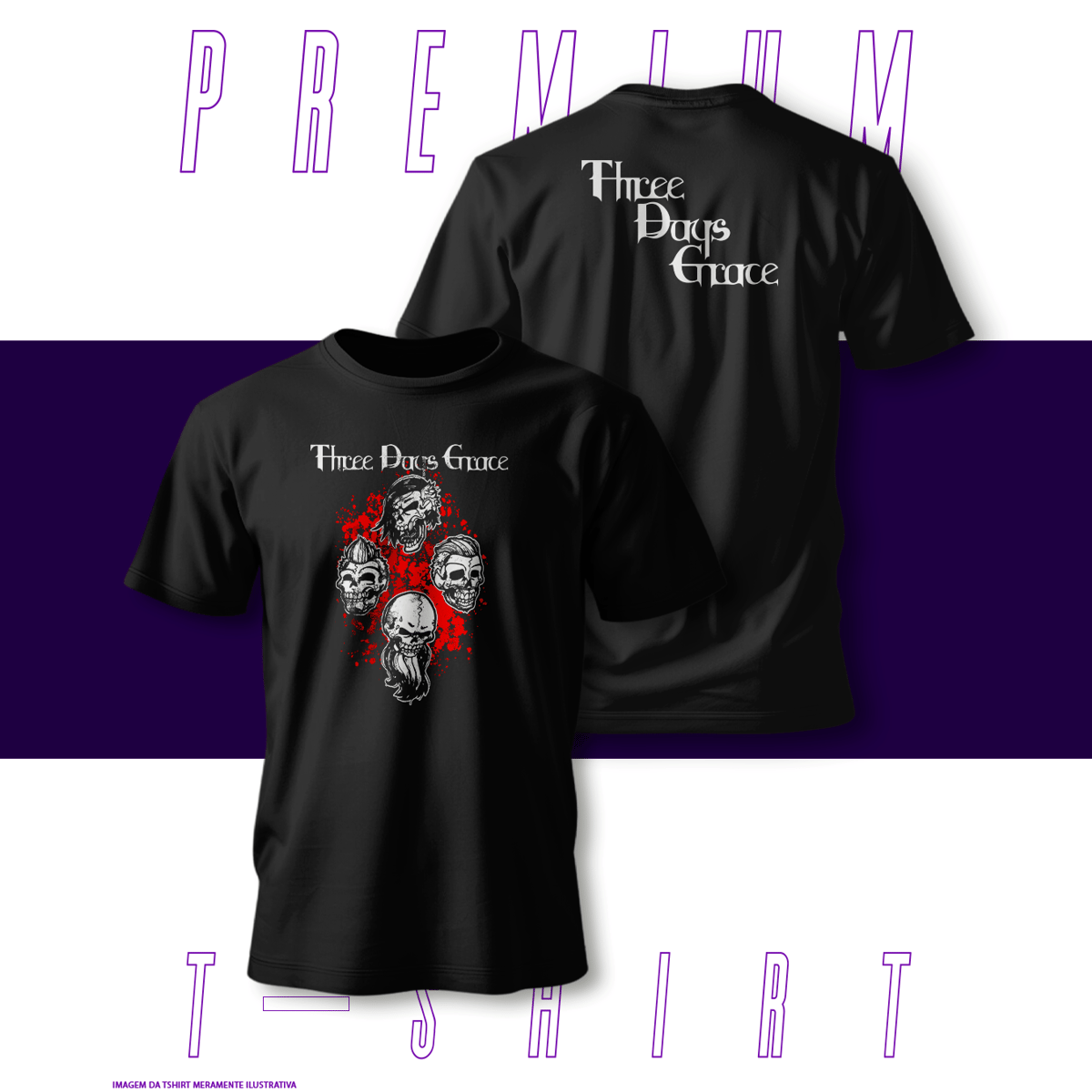 Nome do produto: Camiseta Premium - Three Days Grace