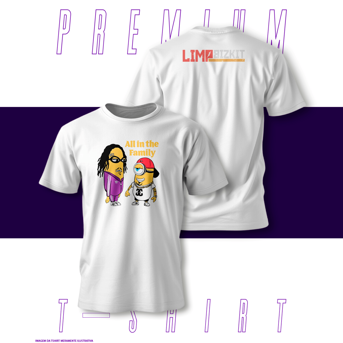 Nome do produto: Camiseta Premium - LimpBizkit - Fred Durst e Jonathan Davis - Korn