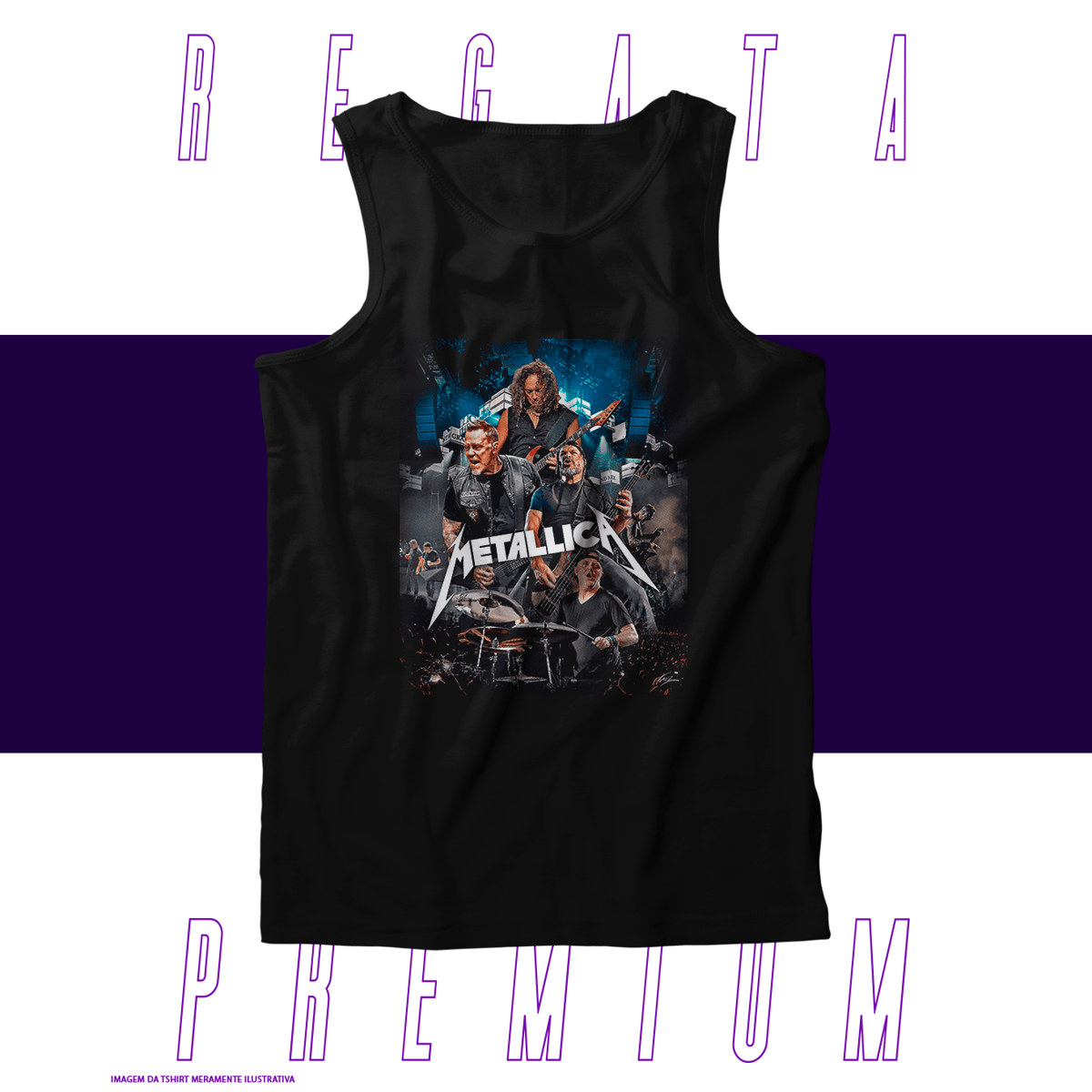 Nome do produto: Regata Premium - Metallica