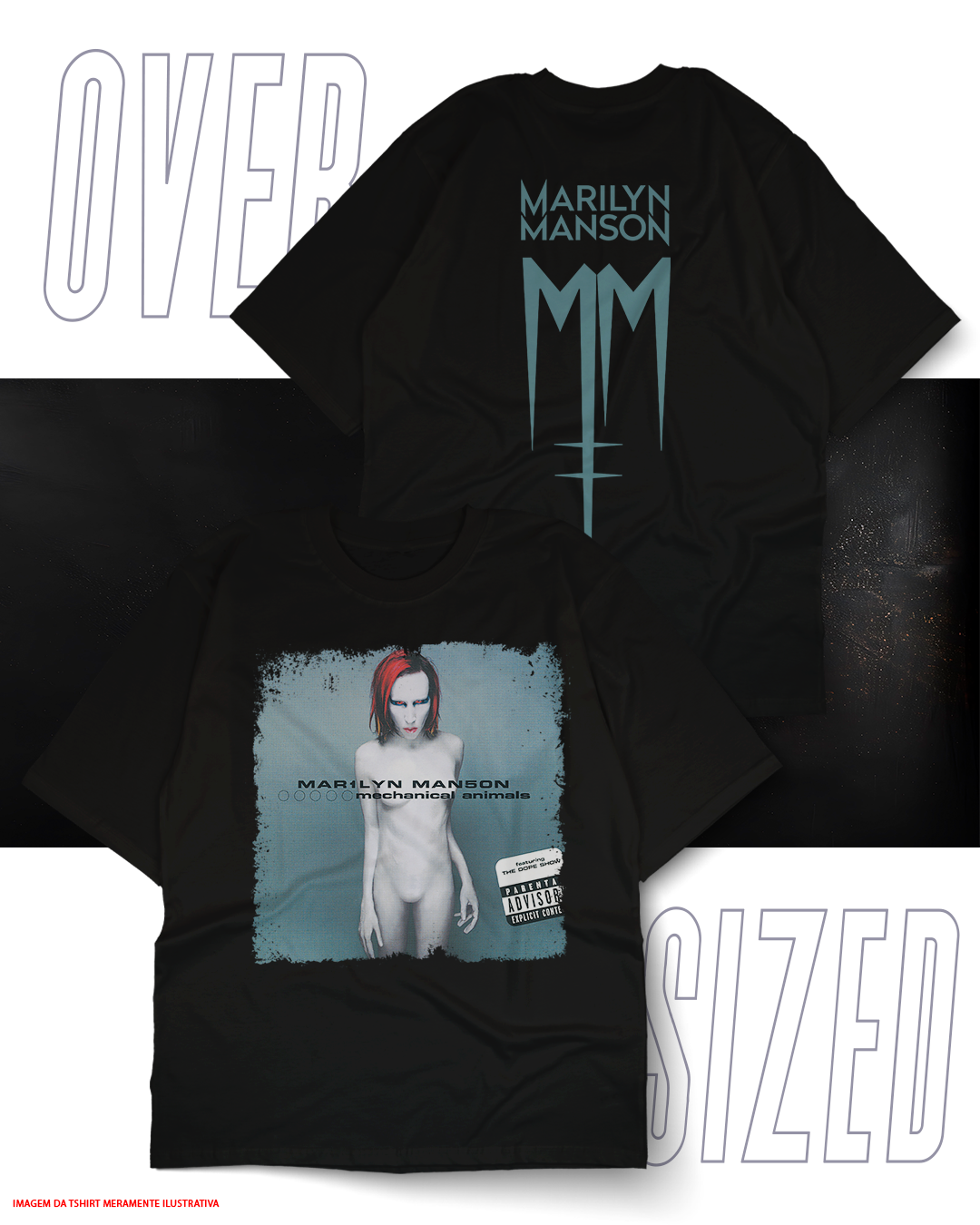 Oversized Unissex - Marilyn Manson | Rocket Classic T-Shirts Oversized Unissex - Marilyn Manson | Rocket Classic T-Shirts
