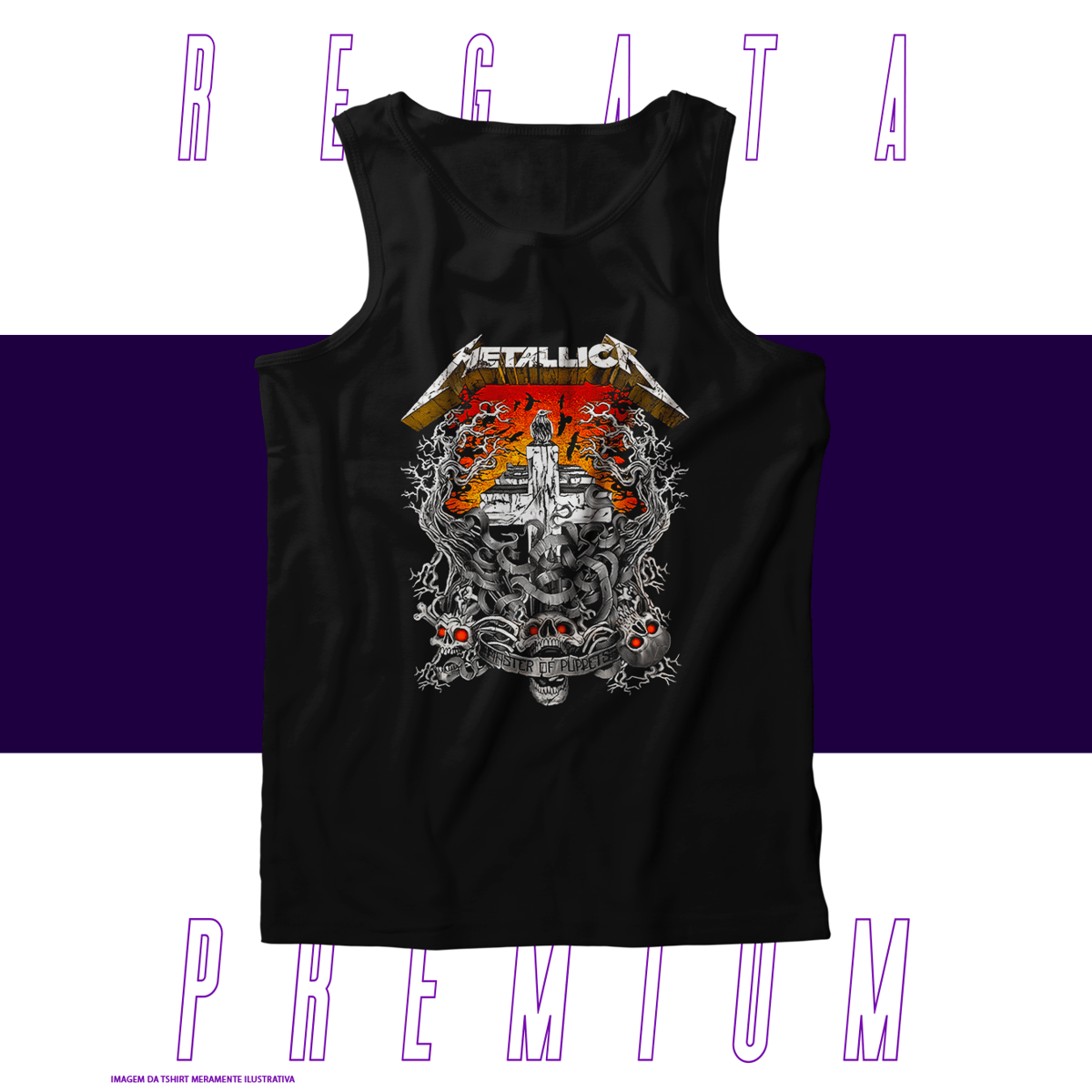 Nome do produto: Regata Premium - Metallica