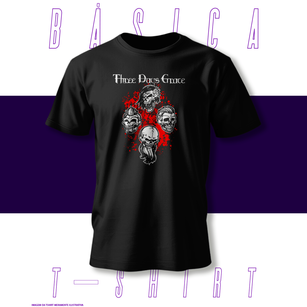 Nome do produto: Camiseta Básica - Three Days Grace