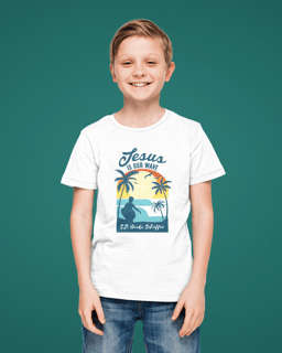 Nome do produto Camiseta infantil (2 a 8 anos) Guido JESUS É NOSSA ONDA