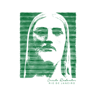 Nome do produto Camiseta Masculina Cristo Redentor listras verdes
