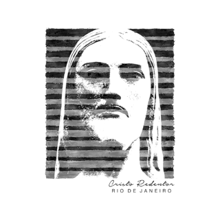 Nome do produto Camiseta Cristo Redentor listras pretas