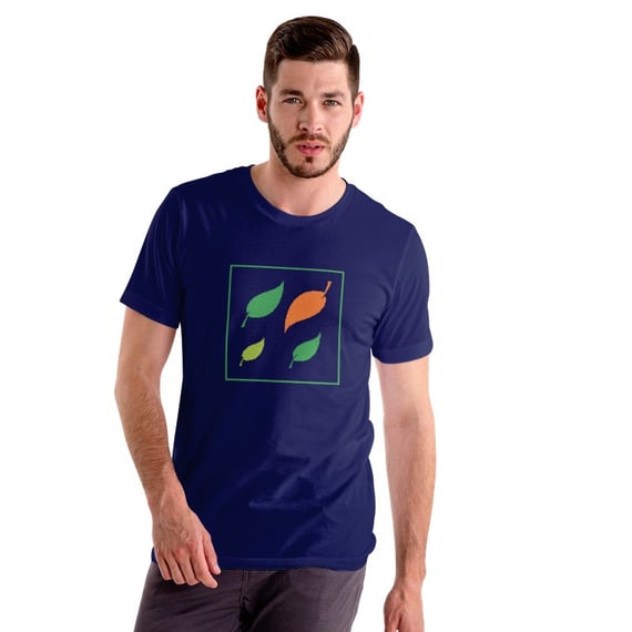 CAMISETA FOLHAS COM MOLDURA