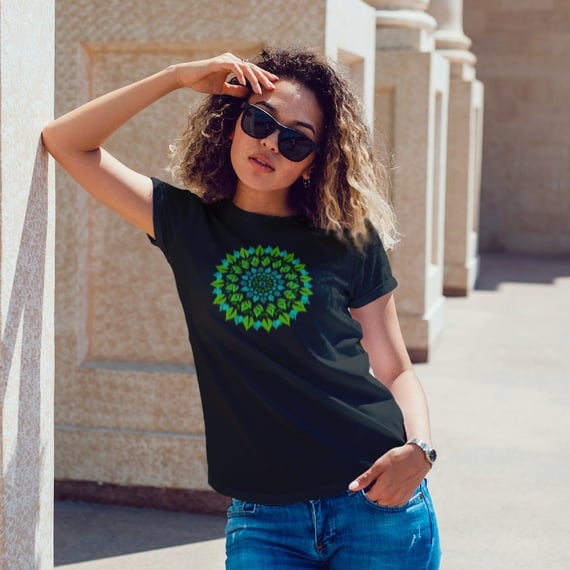 BABY LONG MANDALA VERDE FOLHAS