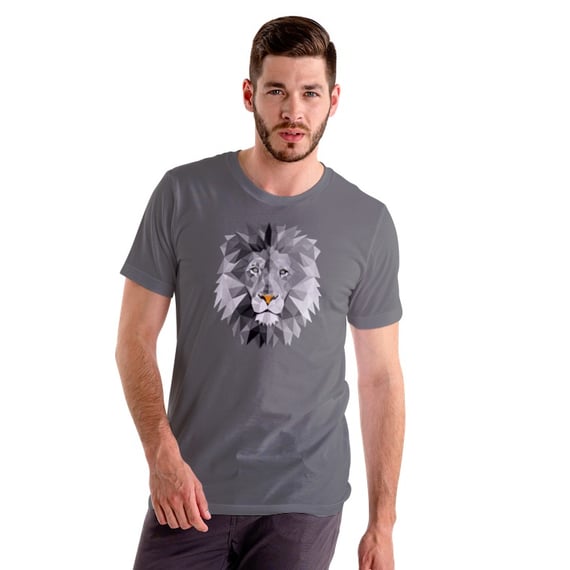 CAMISETA ESTONADA LEÃO CINZA